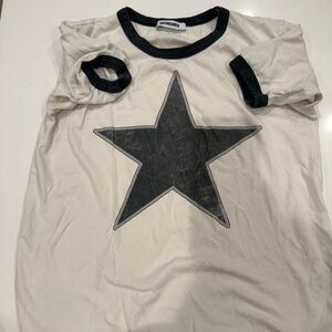 Daydreamer White Ringer Tee with Black Star